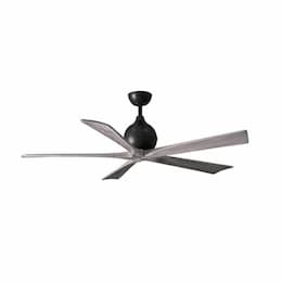 60-in 31W Irene Ceiling Fan, DC, 6-Speed, 5-Barn Wood Blades, Black