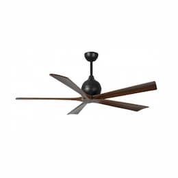 52-in 32W Irene Ceiling Fan, DC, 6-Speed, 5-Walnut Blades, Black