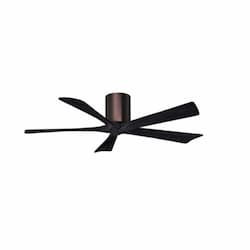 52-in 31W Irene Ceiling Fan, DC, 6-Speed, 5-Black Blades, Brushed Bronze