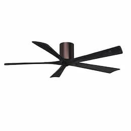 60-in 31W Irene Ceiling Fan, DC, 6-Speed, 5-Black Blades, Brushed Bronze