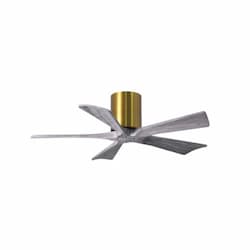 42-in 25W Irene Ceiling Fan, DC, 6-Speed, 5-Barn Wood Blades, Brass