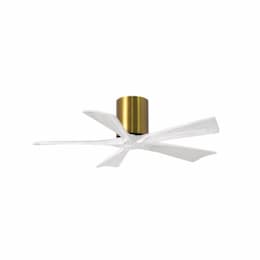 42-in 25W Irene Ceiling Fan, DC, 6-Speed, 5-White Blades, Brass