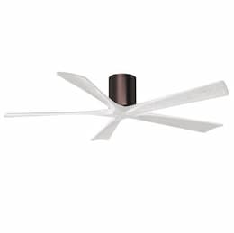 60-in 31W Irene Ceiling Fan, DC, 6-Speed, 5-White Blades, Brushed Bronze