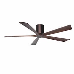 60-in 31W Irene Ceiling Fan, DC, 6-Speed, 5-Walnut Blades, Brushed Bronze