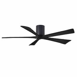 60-in 31W Irene Ceiling Fan, DC, 6-Speed, 5-Black Blades, Black