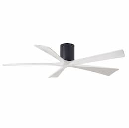 60-in 31W Irene Ceiling Fan, DC, 6-Speed, 5-White Blades, Black