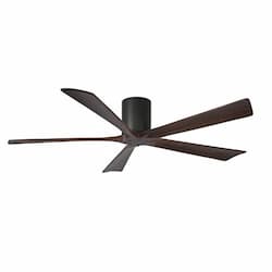 42-in 25W Irene-5H Ceiling Fan w/Remote, DC, 6-Speed, 5-Walnut Blades, Matte Black