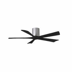 52-in 31W Irene Ceiling Fan, DC, 6-Speed, 5-Black Blades, Nickel