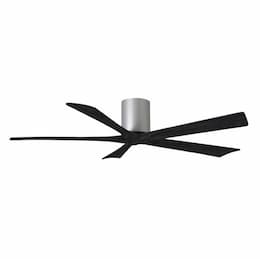 60-in 31W Irene Ceiling Fan, DC, 6-Speed, 5-Black Blades, Nickel