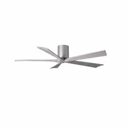 60-in 31W Irene-5H Ceiling Fan w/Remote, DC, 6-Speed, 5-Barn Wood Blades, Brushed Nickel