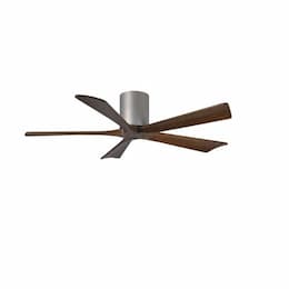 52-in 31W Irene-5H Ceiling Fan w/Remote, DC, 6-Speed, 5-Walnut Blades, Brushed Nickel