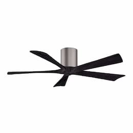 52-in 32W Irene-5H Flush Mount Ceiling Fan, Black Blades, Pewter