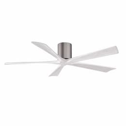 60-in 32W Irene-5H Flush Mount Ceiling Fan, White Blades, Pewter