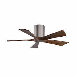 42-in 17W Irene-5H Flush Mount Ceiling Fan, Walnut Blades, Pewter