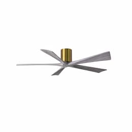 42-in 25W Irene-5H Ceiling Fan w/Remote, DC, 6-Speed, 5-Barn Wood Blades, Brushed Brass