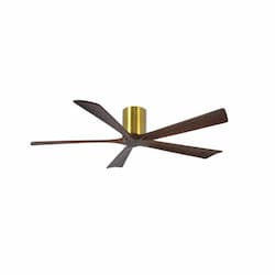 42-in 25W Irene-5H Ceiling Fan w/Remote, DC, 6-Speed, 5-Walnut Blades, Brushed Brass