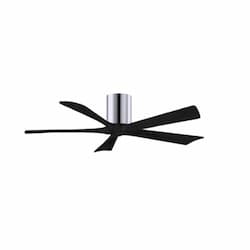 52-in 31W Irene Ceiling Fan, DC, 6-Speed, 5-Black Blades, Chrome