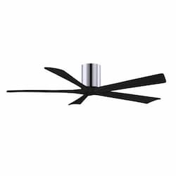 60-in 31W Irene Ceiling Fan, DC, 6-Speed, 5-Black Blades, Chrome