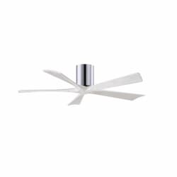 52-in 31W Irene Ceiling Fan, DC, 6-Speed, 5-White Blades, Chrome