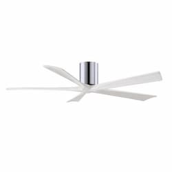 60-in 31W Irene Ceiling Fan, DC, 6-Speed, 5-White Blades, Chrome