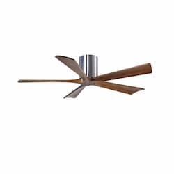 42-in 25W Irene-5H Ceiling Fan w/Remote, DC, 6-Speed, 5-Walnut Blades, Polished Chrome