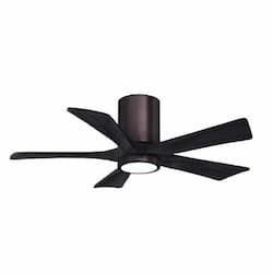 42-in 31W Irene-5H Ceiling Fan w/ Light Kit, Black Blades, Bronze