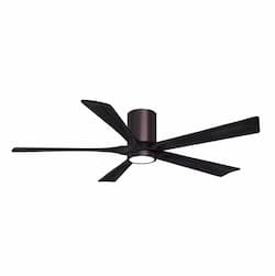 60-in 30W Irene-5H Ceiling Fan w/ Light Kit, Black Blades, Bronze