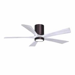 52-in 31W Irene-5H Ceiling Fan w/ Light Kit, White Blades, Bronze