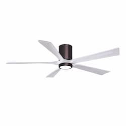 60-in 30W Irene-5H Ceiling Fan w/ Light Kit, White Blades, Bronze