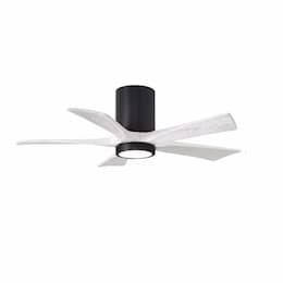 52-in 31W Irene Ceiling Fan w/ LED Light Kit, DC, 6-Speed, 5-White Blades, Black