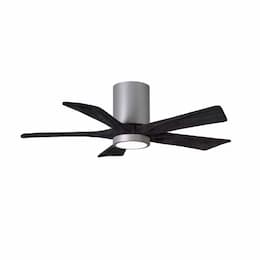 52-in 31W Irene Ceiling Fan w/ LED Light Kit, DC, 6-Speed, 5-Black Blades, Nickel