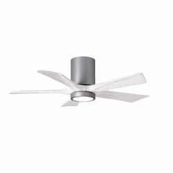 Matthews Fan 42-in 32W Irene Ceiling Fan w/ LED Light Kit, DC, 6-Speed, 5-White Blades, Nickel