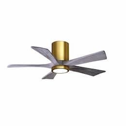 Matthews Fan 52-in 31W Irene Ceiling Fan w/ LED Light Kit, DC, 6-Speed, 5-Barn Wood Blades, Brass