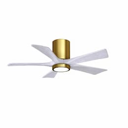 42-in 32W Irene Ceiling Fan w/ LED Light Kit, DC, 6-Speed, 5-White Blades, Brass