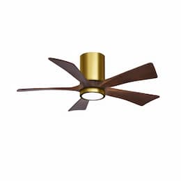 Matthews Fan 52-in 31W Irene Ceiling Fan w/ LED Light Kit, DC, 6-Speed, 5-Walnut Tone Blades, Brass