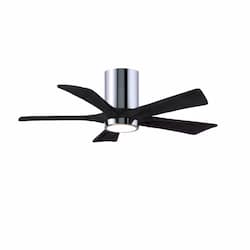 42-in 32W Irene Ceiling Fan w/ LED Light Kit, DC, 6-Speed, 5-Black Blades, Chrome