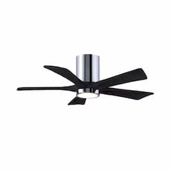 Matthews Fan 52-in 31W Irene Ceiling Fan w/ LED Light Kit, DC, 6-Speed, 5-Black Blades, Chrome