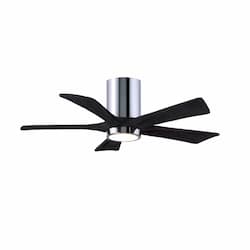 Matthews Fan 60-in 31W Irene Ceiling Fan w/ LED Light Kit, DC, 6-Speed, 5-Black Blades, Chrome