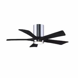 60-in 31W Irene Ceiling Fan w/ LED Light Kit, DC, 6-Speed, 5-Black Blades, Chrome