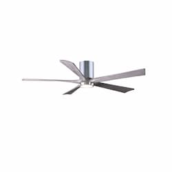 52-in 31W Irene-5HLK Ceiling Fan w/Light, DC, 6-Speed, 5-Barn Wood Blade, Polished Chrome