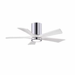 42-in 32W Irene Ceiling Fan w/ LED Light Kit, DC, 6-Speed, 5-White Blades, Chrome