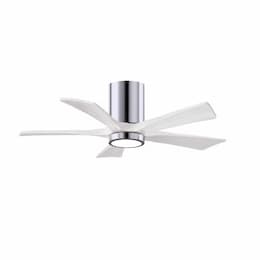 52-in 31W Irene Ceiling Fan w/ LED Light Kit, DC, 6-Speed, 5-White Blades, Chrome