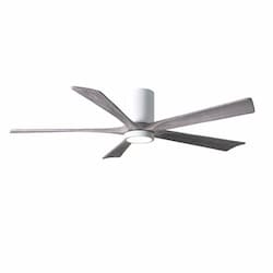 52-in 31W Irene-5HLK Ceiling Fan w/Light, DC, 6-Speed, 5-Barn Wood Blades, Gloss White