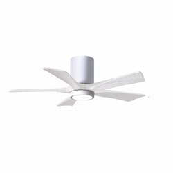 42-in 32W Irene Ceiling Fan w/ LED Light Kit, DC, 6-Speed, 5-White Blades, White