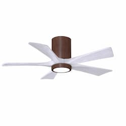 42-in 31W Irene-5H Ceiling Fan w/ Light Kit, White Blades, Walnut