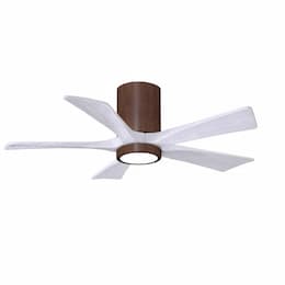 42-in 31W Irene-5H Ceiling Fan w/ Light Kit, White Blades, Walnut