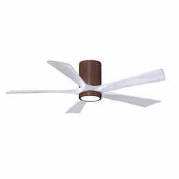 52-in 31W Irene-5H Ceiling Fan w/ Light Kit, White Blades, Walnut