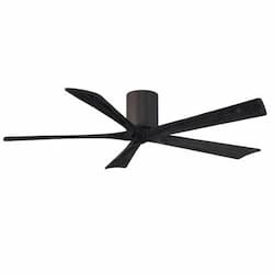 60-in 31W Irene Ceiling Fan, DC, 6-Speed, 5-Black Blades, Textured Bronze