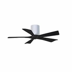 42-in 25W Irene Ceiling Fan, DC, 6-Speed, 5-Black Blades, White