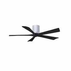 52-in 31W Irene Ceiling Fan, DC, 6-Speed, 5-Black Blades, White